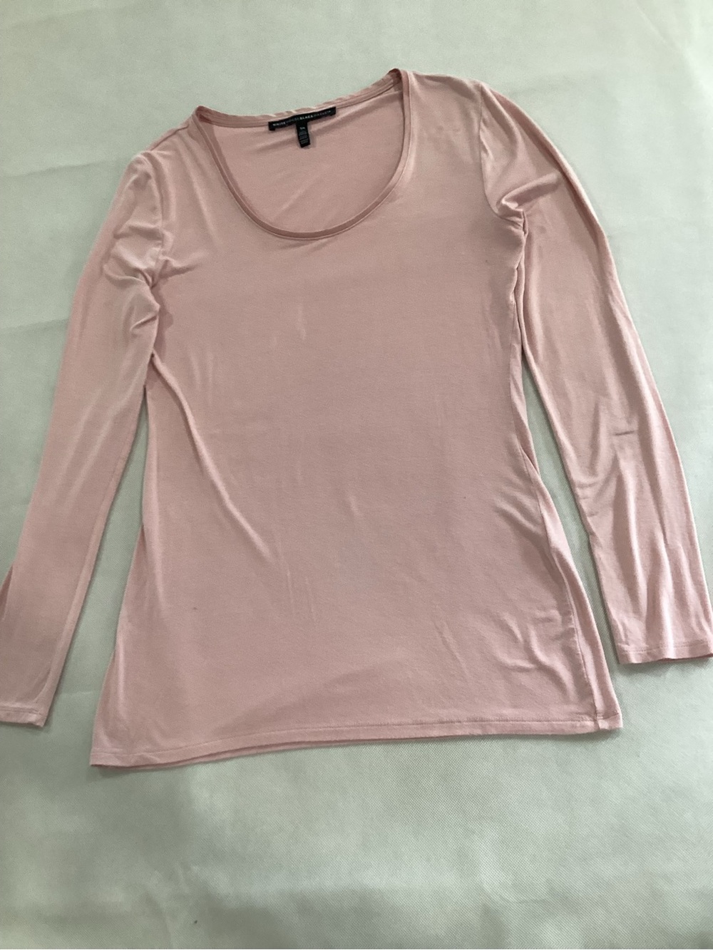 White House Black Market Light Pink Long Sleeve Scoop Neck Top size xsmall 9/20